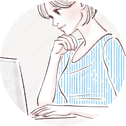 デスクワークをしている女性のイラスト